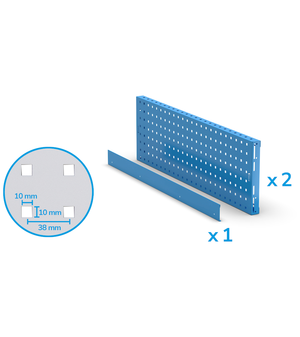 Set van 2 perfo panelen met 1 stoprand - 953mmBx304mmH - FBL761602 1