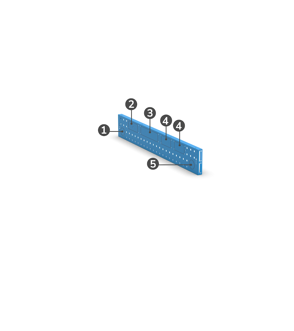 Perfo paneel voor elektrische installaties - 953mmBx31mmDx152mmH 1